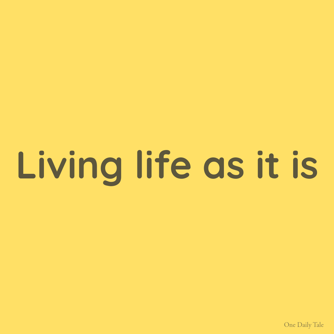Living life as it is