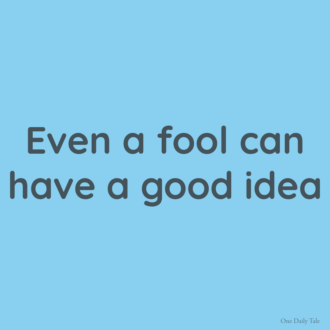 Even a fool can have a good idea