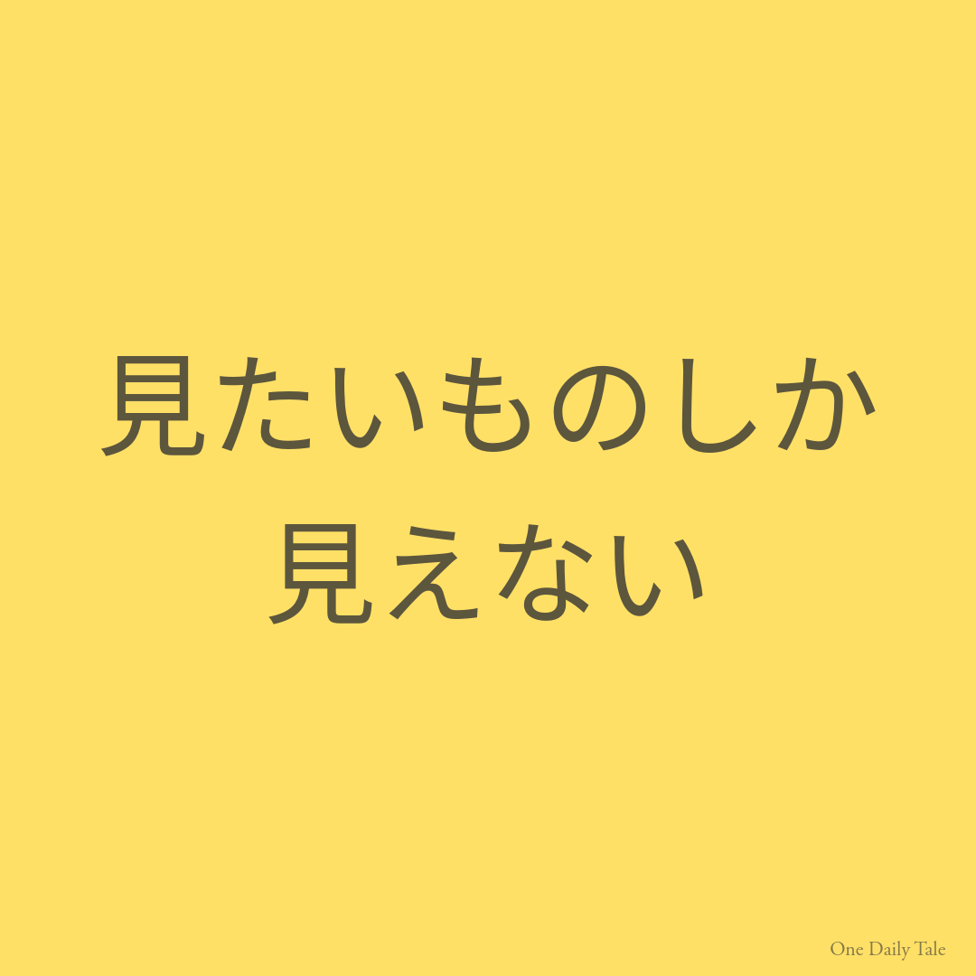 見たいものしか見えない