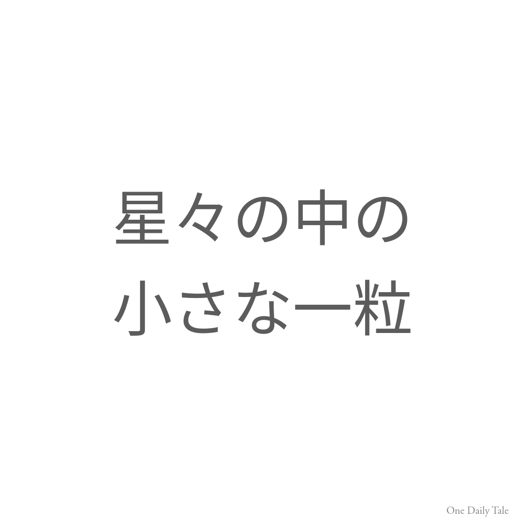 星々の中の小さな一粒
